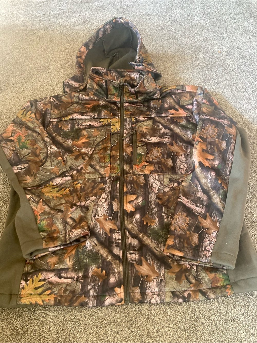 Ullhunt Men's Quiet Camo Jacket Full Zip Hood Hunting Scent Control 2XL